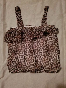 Girls Penny M 7/8 Top Animal Print Ruffle Straps Elastic Waist Good Shape - Picture 1 of 4