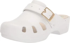 Dr. Scholl's Original 365 White Slip On Platform Wedge Buckle Comfortable Clogs - Picture 1 of 6