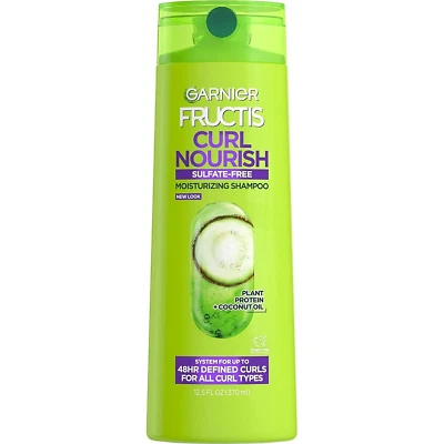 Champú hidratante Garnier Fructis Curl Nourish sin sulfatos, 12,5 fl oz Foto 1 de 4