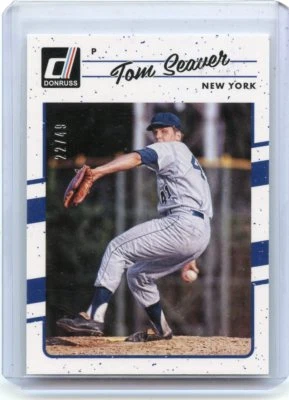 2017 DONRUSS #189 TOM SEAVER "AQUEOUS TEST" #22/49, NEW YORK METS, 110717 - Image 1 of 2