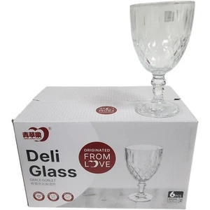 Juego de 6 copas de vino tinto espumoso de 340 ml con base de copa de cristalería - Imagen 1 de 2