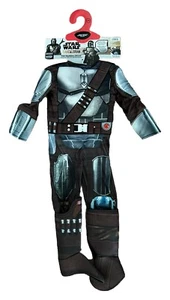 Star Wars Costume Boys X-Small 3-4 The Mandalorian Helmet Gloves Suit, No Cape - Picture 1 of 4