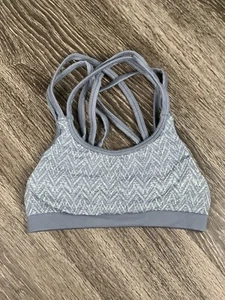 Athleta Mind Over Matter bläulich grau Cross Strap bügelloser Sport-BH Größe XS - Bild 1 von 3