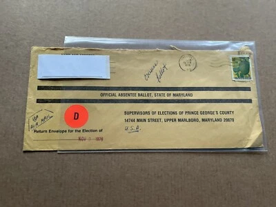 Singapore  1976 Cover to US +Absentee Ballot +Solo Franking +2$ Rate +Uncommon - Image 1 of 2