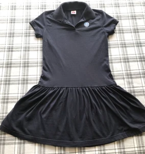 A+ Girls Dark Blue Collared School Uniform Dress "H" patch logo Size Large Youth - Picture 1 of 9