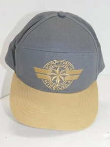 Captain Marvel Hat Grey Tan Avengers Cap Gray Super Hero - Picture 1 of 8