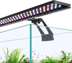 Clip on Luce per Acquario a Spettro Completo, 22W Acquario Luce LED Giorno-Notte Doppia Ora - Foto 1 di 11