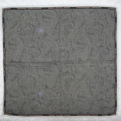 M125 MCM Gray Jacquard Cotton Scarf Scarves Pocket Square 18" X 18" - Image 1 of 4