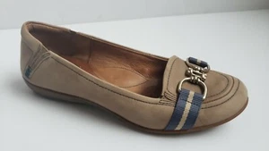 Sofft Women's Phoebe Loafers Comfort Shoes Flats Sz 7.5 Beige Leather Blue - Picture 1 of 9