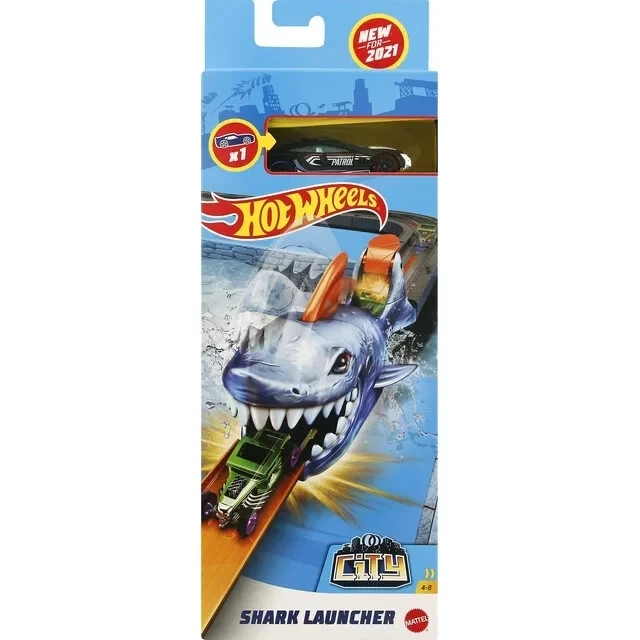 Hot Wheels City Skark Launcher with Die-Cast Vehicle Car Play Set Mattel NEW - Image 1 of 1