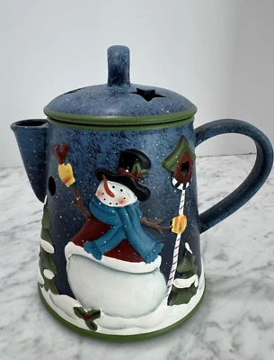 De Colección Yankee Candle Wax Warmer Tealight Muñeco de Nieve Tetera Invierno País de las Maravillas NUEVO Foto 1 de 4