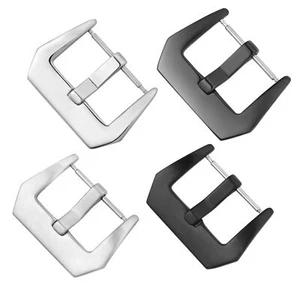 18/20/22/24/26mm For PAM Polished Brushed PVD Steel Watch Buckle Black Silver - Picture 1 of 16