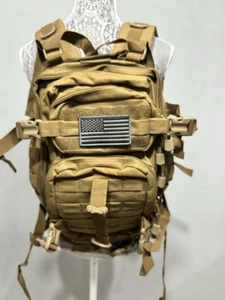 Military Tactical Backpack Waterproof Hiking  Camping Ruck Sack Brown Adjustable - Picture 1 of 6