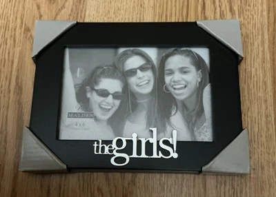 Black Wooden Frame Silver Tone Letters “The Girls” 4”x6” Malden International - Image 1 of 4