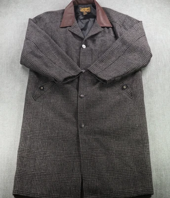 Abrigo DE COLECCIÓN Eddie Bauer Hombres Grande Lana Glen Cuadros Sencillo Pecho Hipster Años 90 EE. UU. Foto 1 de 4