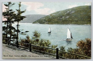 Vintage Northeast Harbor Maine Somes Sound Sailboats c1900s Postcard - Picture 1 of 2