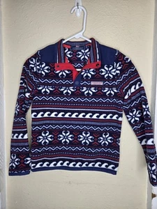 VINEYARD VINES Martha boy's snap placke fleece pullover sweater fair isle size 7 - Picture 1 of 8