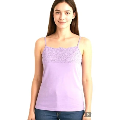 Banana Republic Y2K Lacey Babydoll Camisole Women's Large Tank Lavendar Feminine - Image 1 of 4