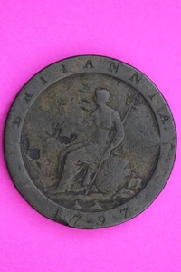 1797 United Kingdom 1 Large Penny Coin Guaranteed Authentic & Genuine 2209 - Picture 1 of 3