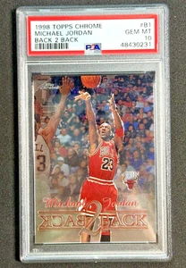 PSA 10 Michael Jordan 1998-99 Topps Chrome Back 2 Back #B1 Air Jordan Bulls GOAT - Picture 1 of 5