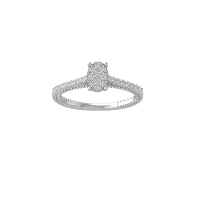 0.325Ct Lab Grown Diamond Composite & Cluster Ring Size 7 14k White Gold 1.89gm - Image 1 of 4