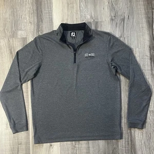 Footjoy Herren Medium Performance 1/4 Reißverschluss grau Off Par Golf & Social bestickt - Bild 1 von 9