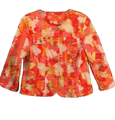 Corazones de Palma 14 Naranja Rosa Botón Brillante Boho Artístico Abstracto Bolsillos Carrera Foto 1 de 4