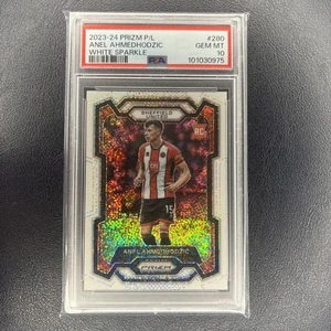 2023-24 Panini Prizm Premier League Anel Ahmedhodzic Rookie White Sparkle PSA 10 - Imagen 1 de 2