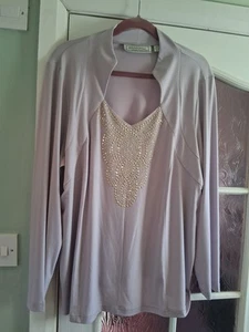 BN SIMONTON Says LAVENDER BEADED TOP SIZE 2XL - Picture 1 of 6