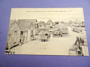 Vintage Postcard 1938 Menemsha-by-the-Sea Martha's Vineyard MA Lobster Pots - Picture 1 of 2