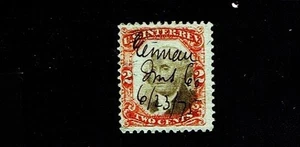 1871-2 U.S.THIRD Issue 2c Org & Blk Washington BlueSilk Paper Sc#R135 Pen Cancel - Picture 1 of 2
