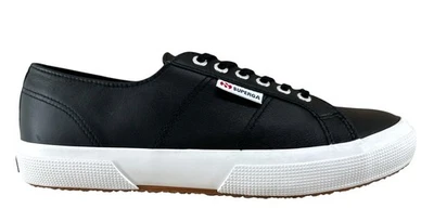 Superga Men’s 2750 Nappa Sneaker Black Leather Lace Up Sneakers Size 9.5 - Image 1 of 4