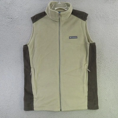 Columbia Suéter Chaleco Hombres Grande LT Alto Marrón Bolsillos Sólidos Cremallera Completa Foto 1 de 4