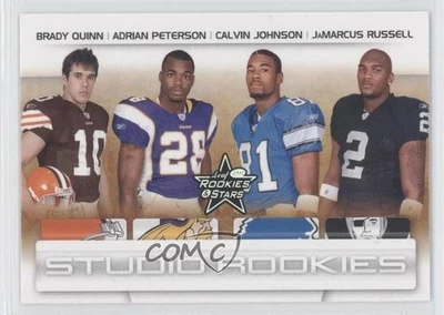 Leaf Rookies & Stars Studio 2007 Adrian Peterson JaMarcus Russell Brady Quinn radiocontrol Foto 1 de 2