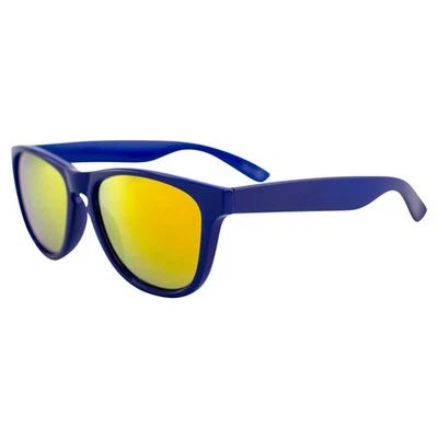 Crave Bandit Sunglasses Men Women Modern Style Retro Round Blue Frame w/ Orange - Image 1 of 4