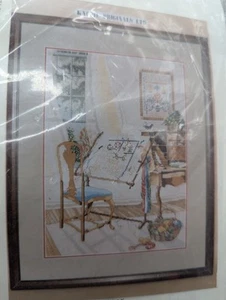 VTG Kappie Originals Counted Cross Stitch Kit Needle Point Desk /Open Window - Picture 1 of 4