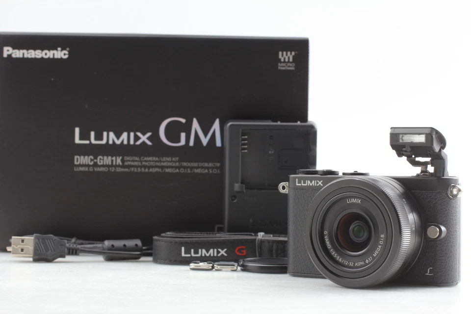 Englisch Ok Mint IN Karton Lumix DMC GM1 Schwarz 16.0MP Digitalkamera G 12-32mm - Bild 1 von 4