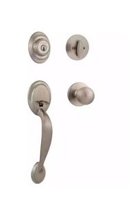 Manija de puerta monocilíndrica de níquel satinado Kwikset Dakota con perilla de puerta polo🔥 - Imagen 1 de 1