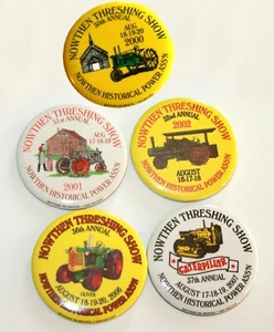 Nowthen Threshing Show Pinback Button 2000 2001 2002 2006 2007 LOT Minnesota - Picture 1 of 4