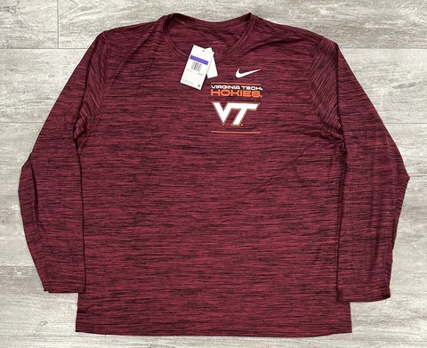 Nike Dri Fit Virginia Tech Hokies Mens Longsleeve Shirt Size 3XL Brand New Cover