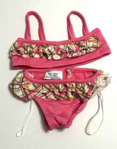 Build A Bear Bikini Swimsuit Outfit Pink Brown Plaid 2 Piece BABW - Picture 1 of 2