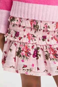 $115 New LoveShackFancy Girl Mabon Skirt Rosemary Mauve Pink Green Red 10 Y - Picture 1 of 8