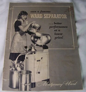 CATÁLOGO PUBLICITARIO SEPARADOR CREMA SALA MONTGOMERY VINTAGE c1947 - Imagen 1 de 7