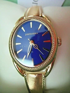 New Judith Ripka Marni Gold-tone Lapis Dial Bracelet Watch Size Large w JR Box - Picture 1 of 9