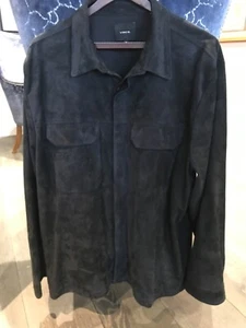 Vince Goat Suede Chore Trucker Shirt/Jacket Black Men's Size XXL RRP £1,450.00 - Picture 1 of 12
