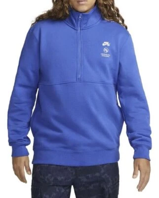 Nike SB x Fly Streetwear 1/2-Zip Fleece Skate Jacket Blue Size M DQ7312-480 - Image 1 of 4