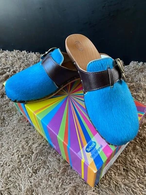 Dr. Scholl´s Clogs Göße 38, light blue aus geschorenem Kuhfell - Bild 1 von 3