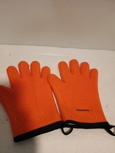 Mitt Cooking Oven Silicone Resistant Pair Kitchen Gloves - Picture 1 of 7