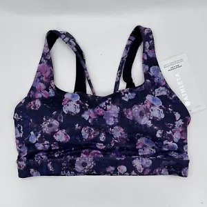 NWT Athleta Exhale Printed Sports Bra D DD+ Cup 531337 Purple Flowers Size Small - Picture 1 of 11