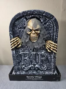 Spooky Village Animated LED Tombstone Decor Motion/Light Sensor 1.27 Feet - Picture 1 of 9